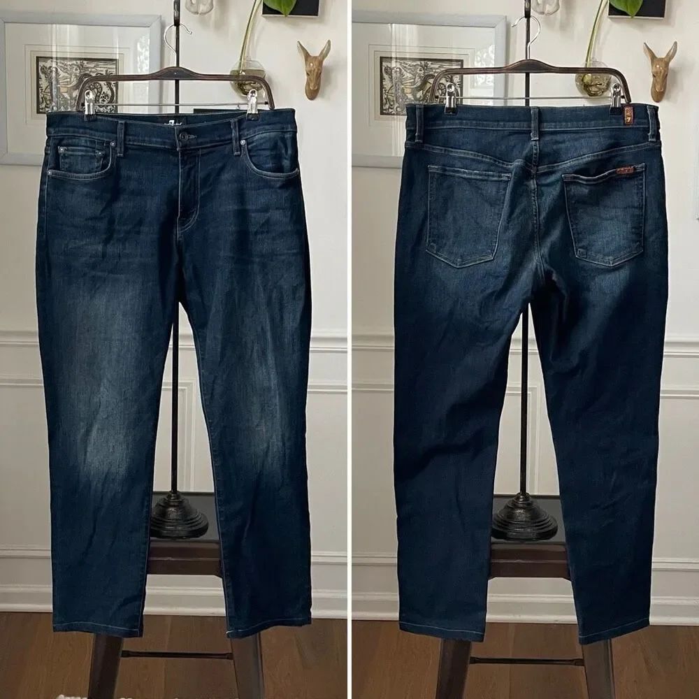 7 For All Mankind Lux Sport Adrien Relaxed Fit Taper Jeans $198 34 x 29